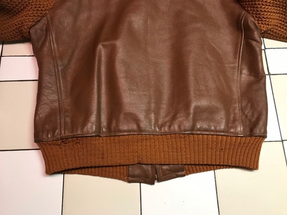 Vintage Leather Knit Jacket - image 8