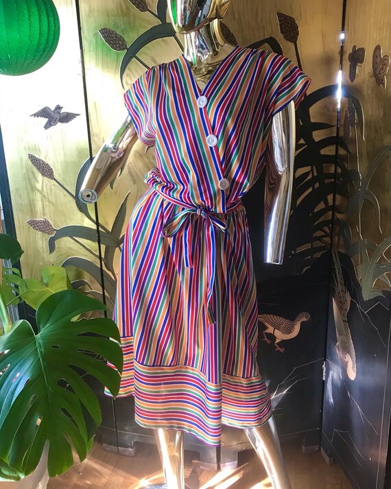 Vintage Rainbow Dress 70s