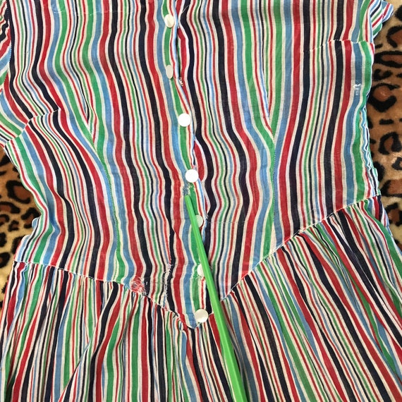 Vintage 60s Indian Cotton Gauze Rainbow Dress - image 10