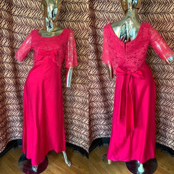 Vintage 50s Party Dress by Emma Domb Hot Pink - Etsy
