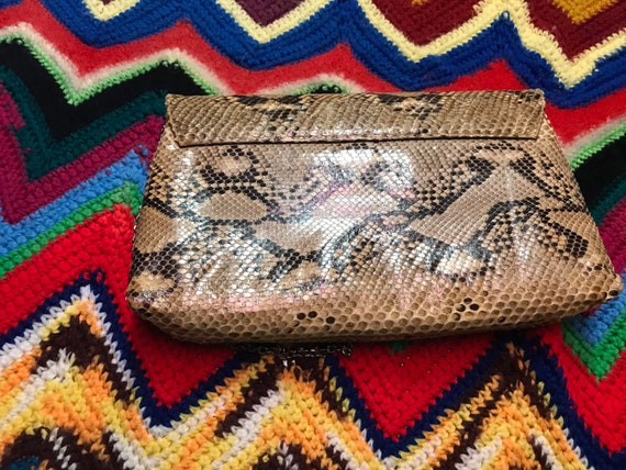 Vintage python snake clutch purse - image 5