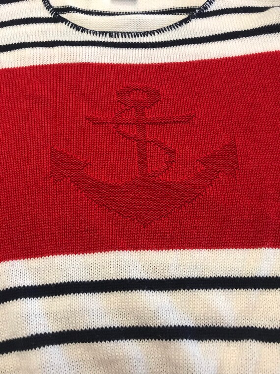 Vintage 80s Sweater with Anchor Nautical - image 2