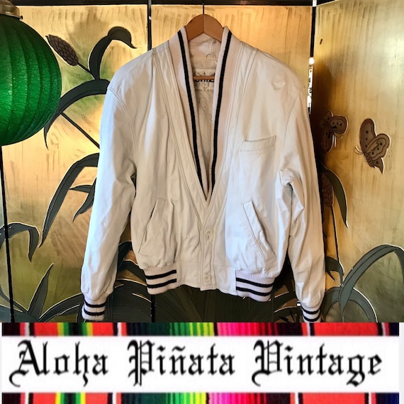 Vintage Leather Cardigan Jacket by CHIA