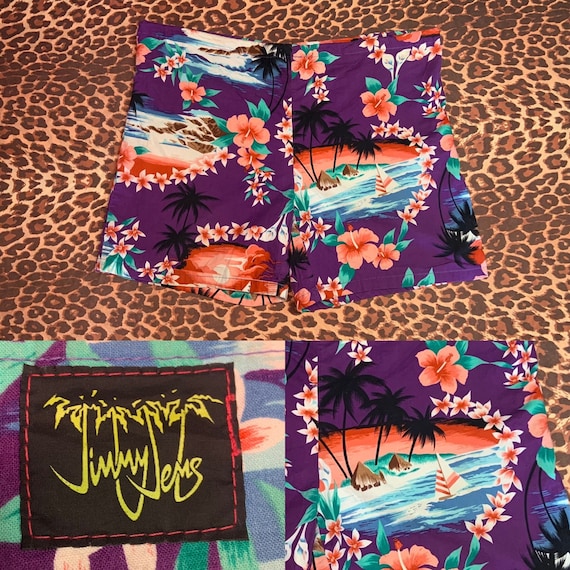 Vintage 80s Hawaiian Shorts by Jimmy Jems