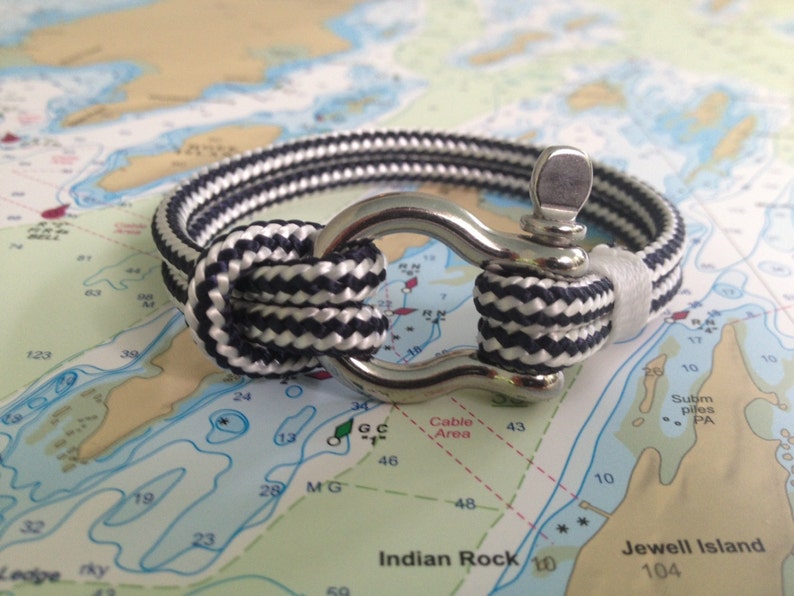 Sailwinds Nautical Rope Bracelet Blue Windjammer Bracelet for Sailors, Surfers, Kayakers and Other Ocean Sports & Beach Enthusiasts image 1
