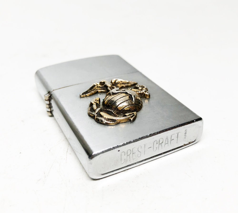 1960s Marines Lighter Working Crest Craft Marines Military Flip Top