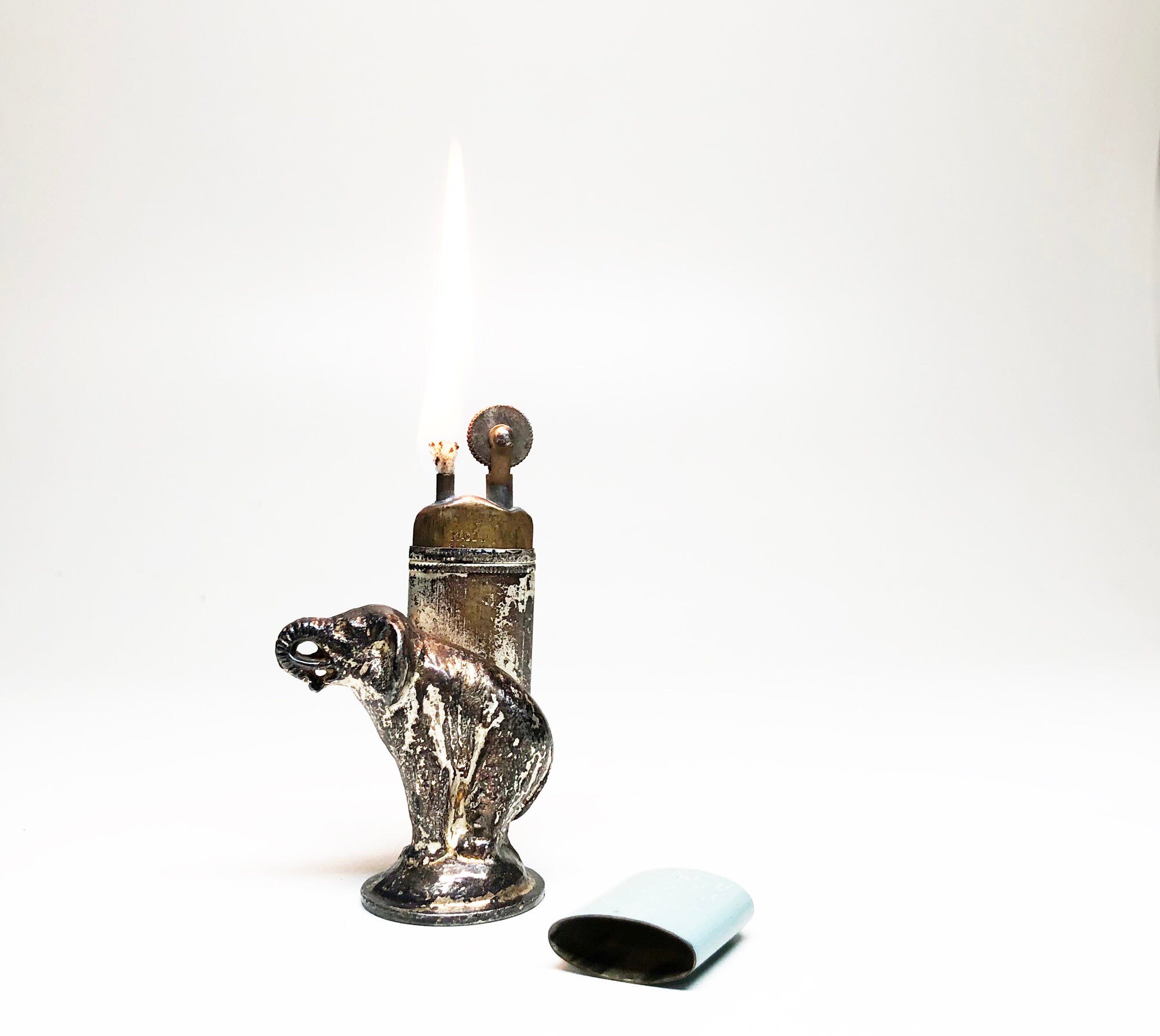 ART NOUVEAU LIGHTER Working 1920s Meb Figural Elephant Antique