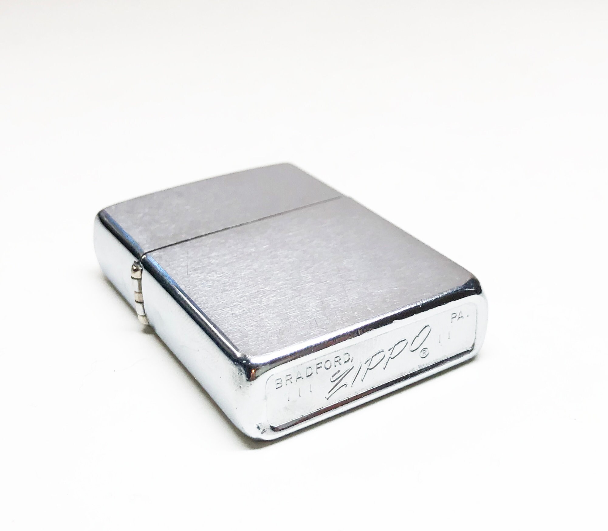 1969 Zippo Lighter Working 1969 Brushed Chrome Old Bradford, NJ