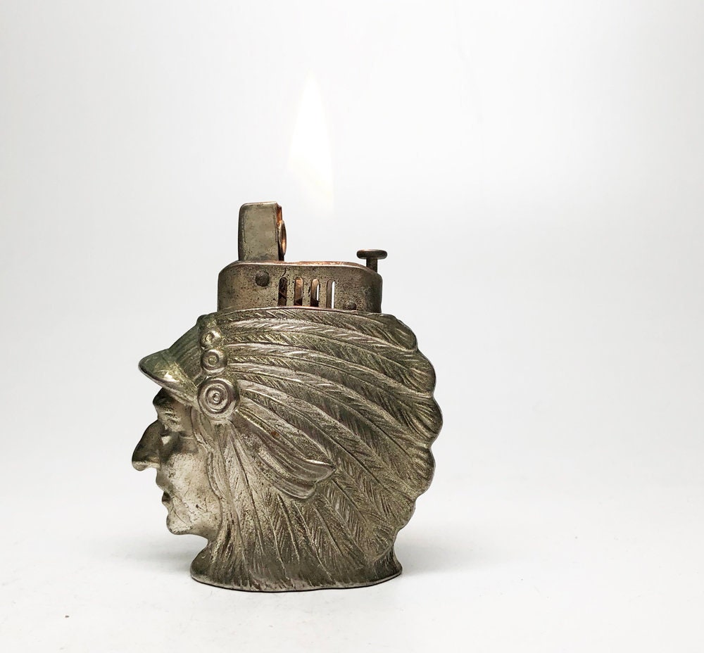 antique native american lighter working japanese figural indian