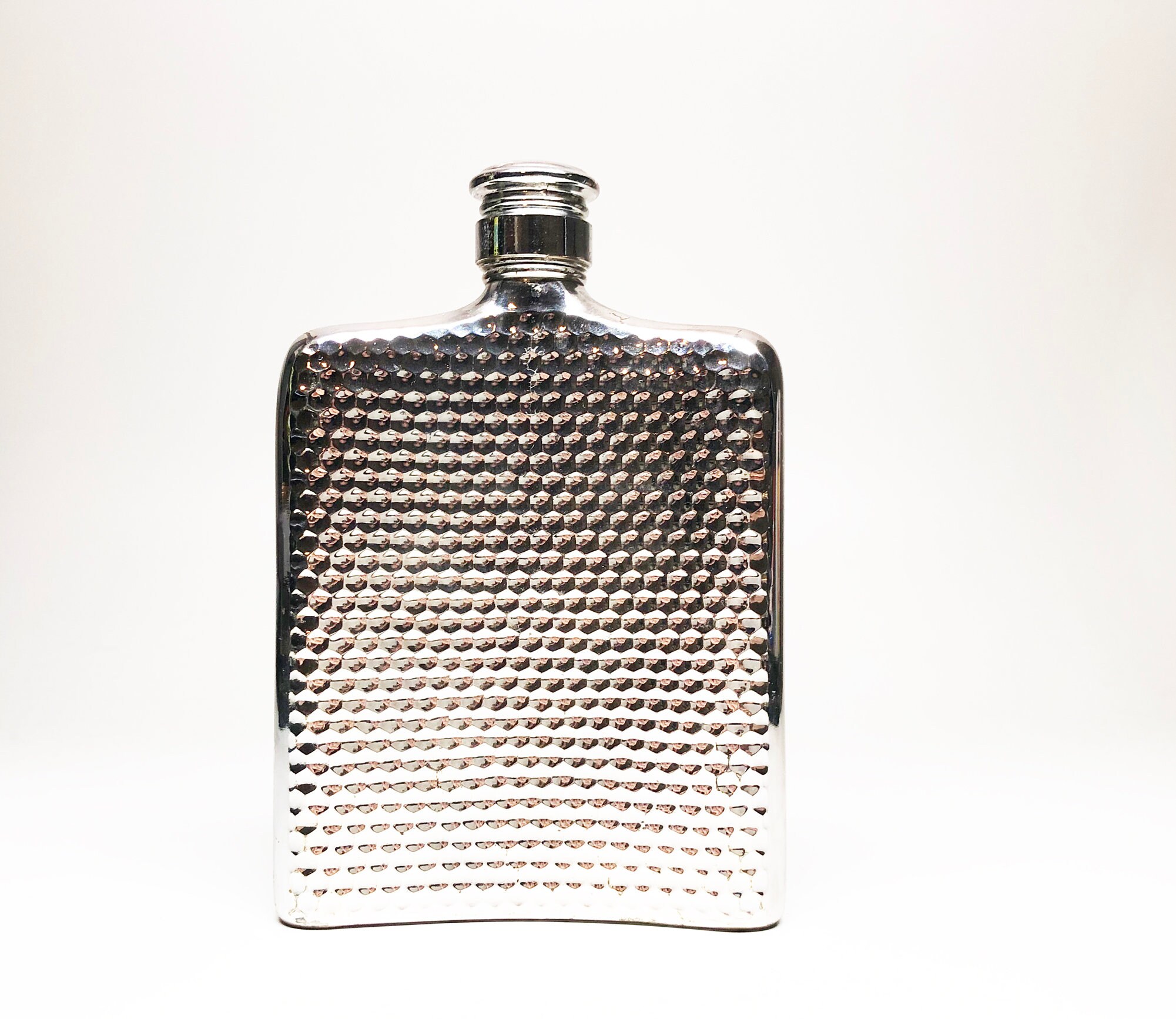 GOD of WINE FLASK Silver Plated Bacchus Face Repousse Godinger Hip