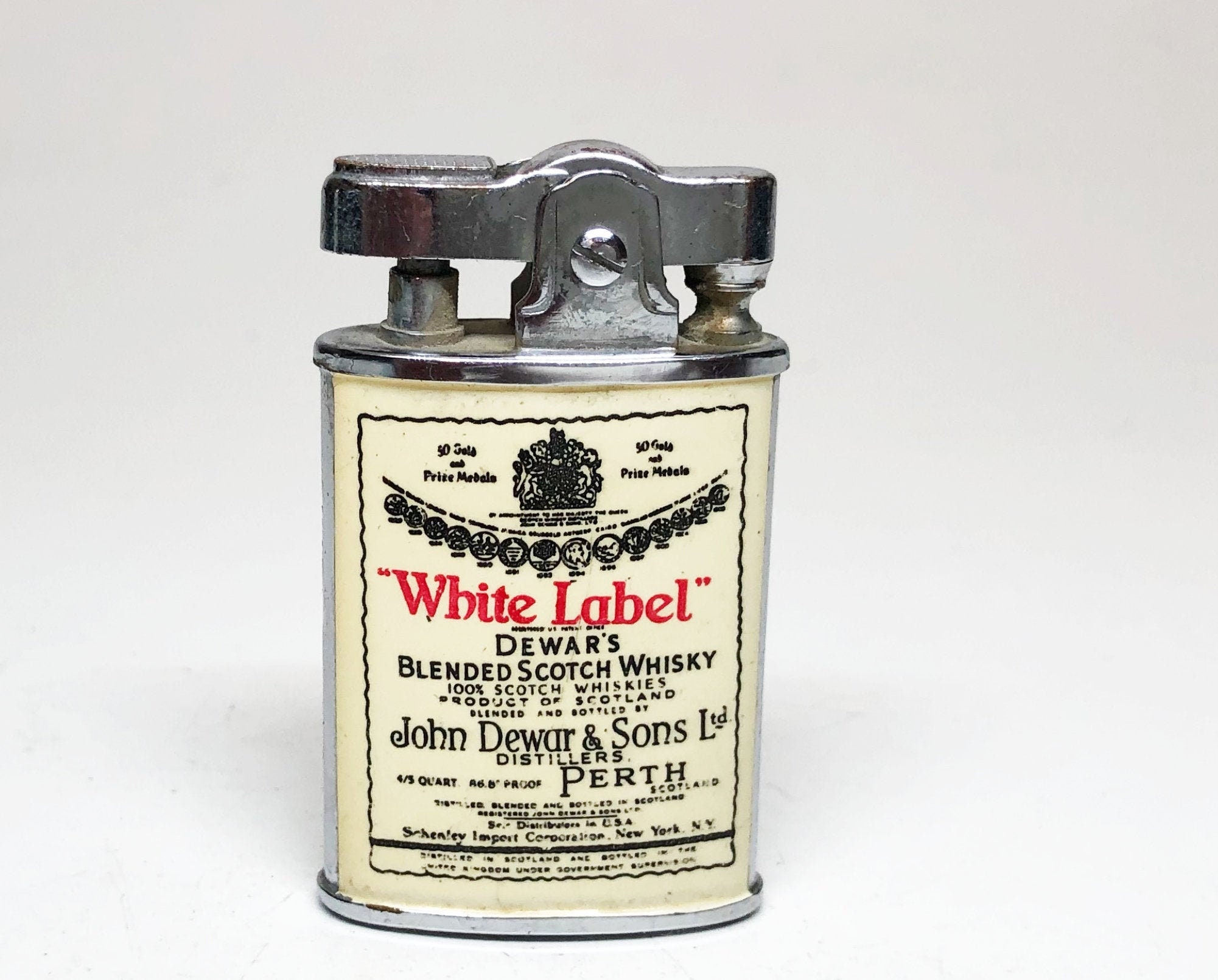 Dewar's White Label Lighter - Working Vintage Scottish ...