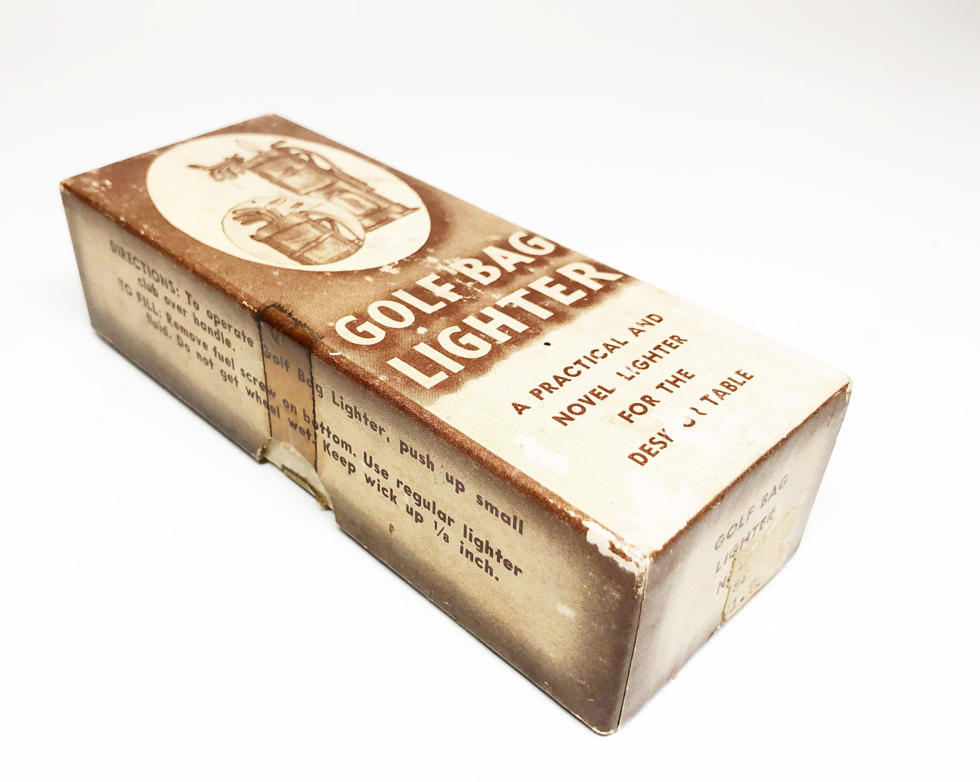 NEGBAUR GOLFING LIGHTER Working 1940s Old Figural Vintage Golf Bag Lighter Made in the Usa