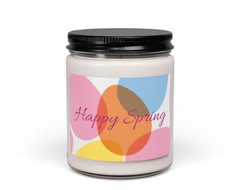 Happy Spring egg Design Candle | 9oz Soy Candle