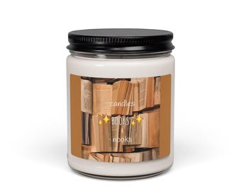 Bookshelf Aesthetic Candle Scented Soy Candle | 9oz Book Lover Home Decor
