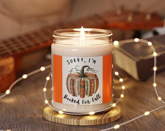Scented Soy Candle, 9oz, Fall pumpkin &  books custom label, book lovers gift