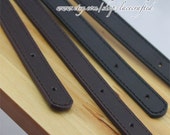 1 pair PU Leather bag Strap Material, 0.7inch Thick Leather Shoulder 27.6 inches Stitching Handles rivet Punch Hole Black Brown