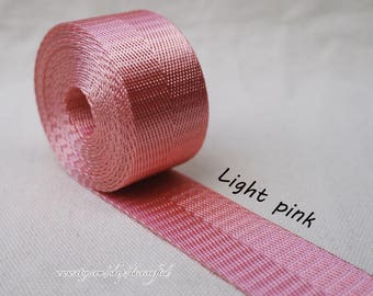 5meter 1 inch/25mm width Light pink Nylon webbing colorfully key fob webbing bag strap purse strap Nylon Belt Handle