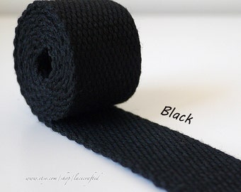 5 meter 30mm width Black Polyester Cotton webbing strap key fob strap bag strap purse strap Thick Canvas Cotton Belt Handle