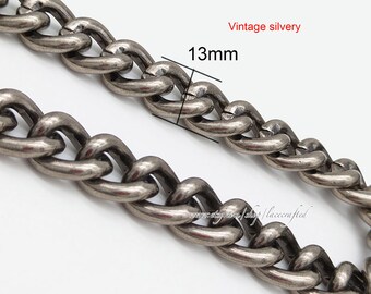 13mm ( 0.51) Width - Premium Quality Gold Silver Chain Strap - LV