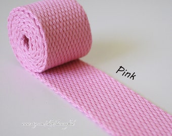5 meter 30mm width Pink Polyester Cotton webbing strap key fob strap bag strap purse strap Thick Canvas Cotton Belt Handle