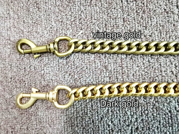 Classic Gold Chain with Leather Woven-in / Black, Brown & Gray Colors –  Mautto