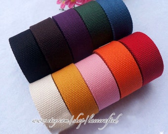 5 meter 32mm width 2.0mm thickness Cotton webbing Canvas Webbing colorfully bag strap purse strap Thick Canvas Cotton Belt Handle