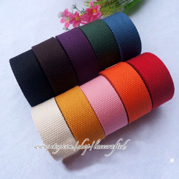 5 meter 32mm width 2.0mm thickness Cotton webbing Canvas Webbing colorfully bag strap purse strap Thick Canvas Cotton Belt Handle
