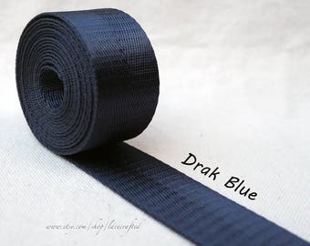 5meter 1 inch/25mm width Dark blue Nylon webbing colorfully key fob webbing bag strap purse strap Nylon Belt Handle