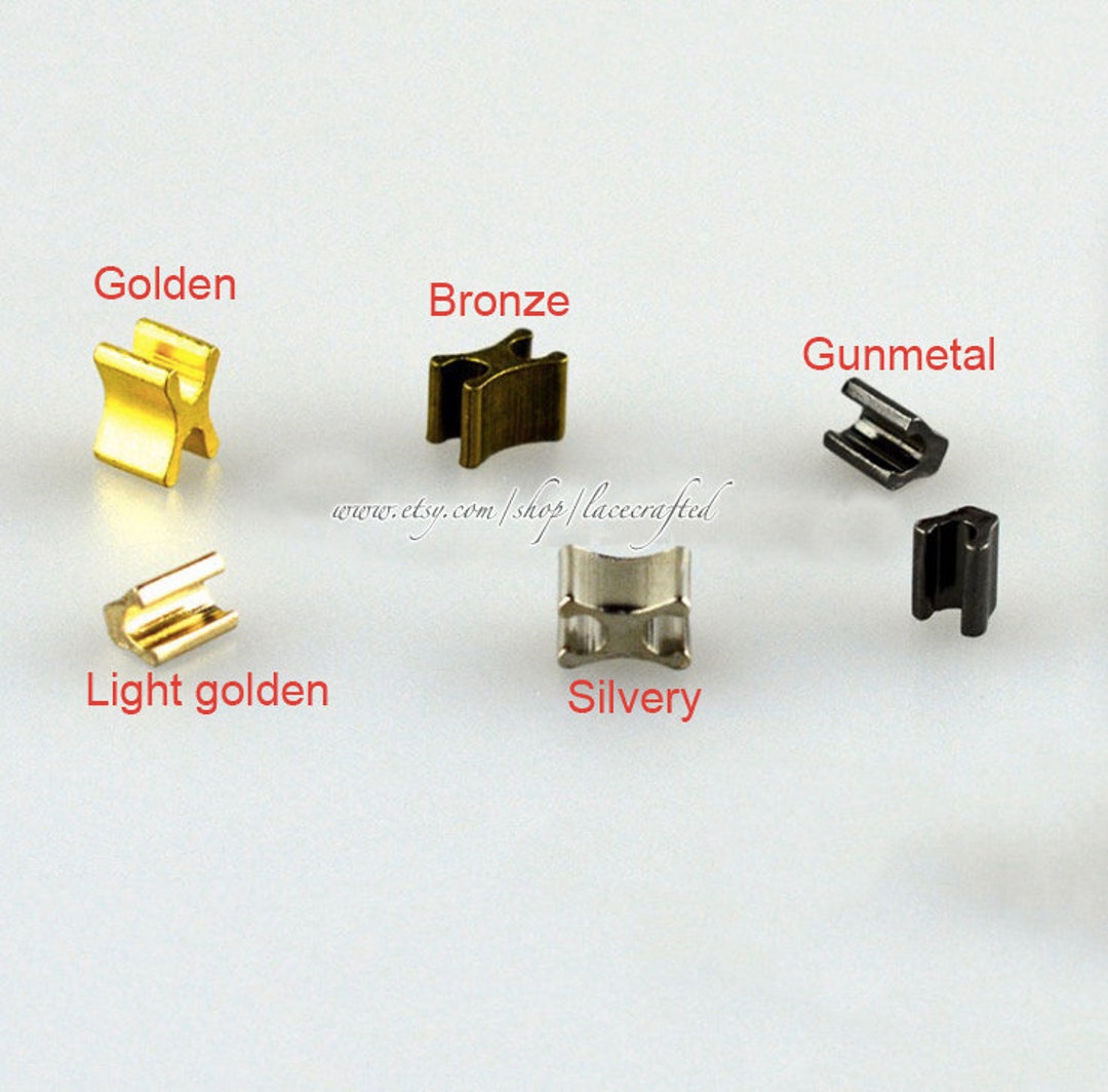 Brass Zipper Top Stop Zipper Bottom Stop 3 5 Style Light Golden Silvery