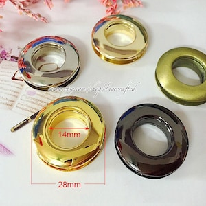 10 pieces 1.4cm/0.55&quot; Light golden Gunmetal Silvery Brushed brass Golden Alloying Removable Eyelet Screw Grommet Eyelet For Bag Making