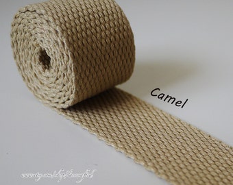 5 meter 30mm width Camel Polyester Cotton webbing strap Canvas Webbing key fob bag strap purse strap Thick Canvas Cotton Belt Handle