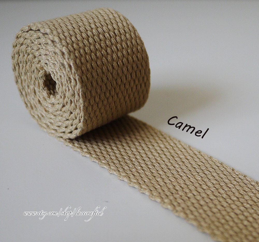 30mm 100% Cotton Canvas Striped  Inch Webbing Strap Bags Handle DIY Craft Home 