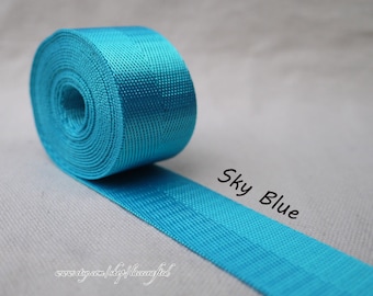 5meter 1.5 inch/38mm width Sky blue Nylon webbing colorfully key fob webbing bag strap purse strap Nylon Belt Handle