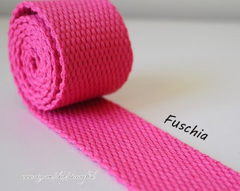 5 meter 30mm width Fuschia Rose Red Polyester Cotton webbing strap key fob strap bag strap purse strap Thick Canvas Cotton Belt Handle