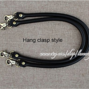 1 Paar 40cm 55cm Länge Taschengriff aus echtem Leder Schultertasche Griffe Geldbörse Griff Schwarz Hang Spange Griffe für Tote Münze Handtasche Clutch