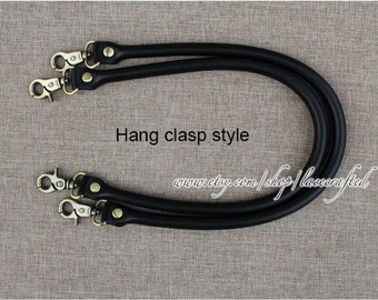 1 pair 40cm 55cm length Genuine Leather bag handle Shoulder Bag Handles Purse Handle Black Hang Clasp handles for tote coin handbag clutch