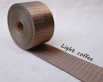 5meter 1 inch/25mm width Light coffee Nylon webbing colorfully key fob webbing bag strap purse strap Nylon Belt Handle
