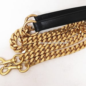 1 Stück Schwarz Echtleder Band Gürtel Dark Gold Kette Ersatz Echtleder Tasche Geldbörse Riemen Kreuz Körper Ersetzen Riemen YY