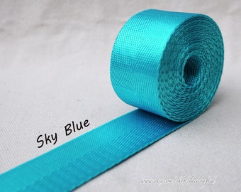 5 mètre 1 pouce / 25mm de largeur en Nylon bleu ciel sangle porte-clé coloré sangle sac bandoulière sac de la sangle en Nylon de ceinture manche