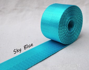 5meter 1 inch/25mm width Sky blue Nylon webbing colorfully key fob webbing bag strap purse strap Nylon Belt Handle