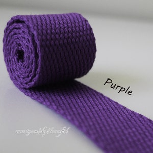 5 meter 30mm width Purple Polyester Cotton webbing strap Canvas Webbing key fob bag strap purse strap Thick Canvas Cotton Belt Handle