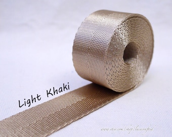 5meter 1.5 inch/38mm width Light khaki Nylon webbing colorfully key fob webbing bag strap purse strap Nylon Belt Handle