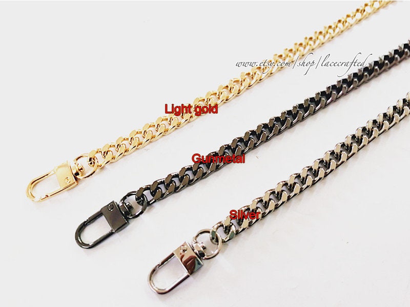 1pc 11mm Width Leather Metal Chain Strap Leather Strap Purse 