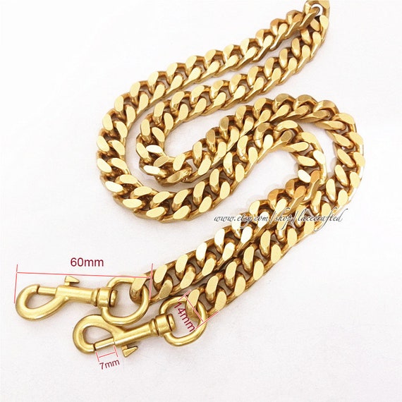 Thick Fancy Link Curb Chain Strap With Diamond Cut Accents GOLD Luxury Chain  Bag Strap 3/8 Wide Choose Length & Hooks/clasps 