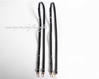 1 Pair 120cm length Black Adjustable Replacement Genuine Leather Strap Palm Springs mini Backpack Replace strap