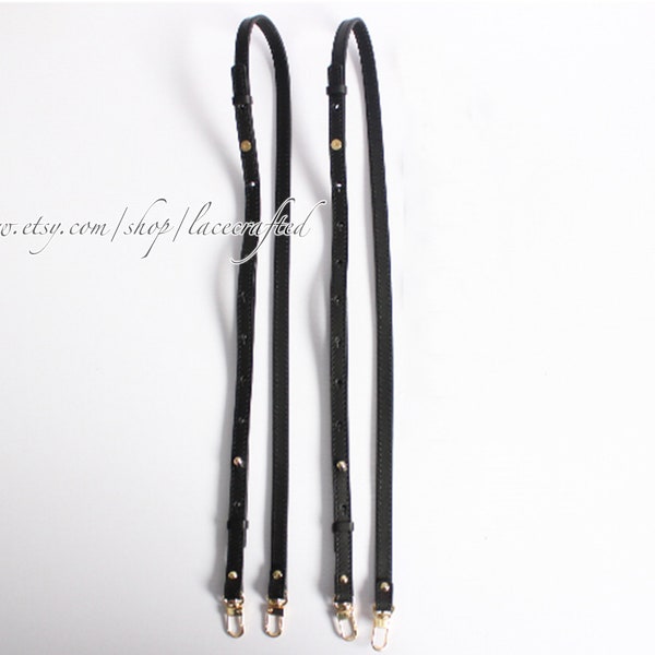 1 paire 120cm de longueur Noir réglable Remplacement Bracelet en cuir véritable Palm Springs mini sac à dos Remplacer la sangle