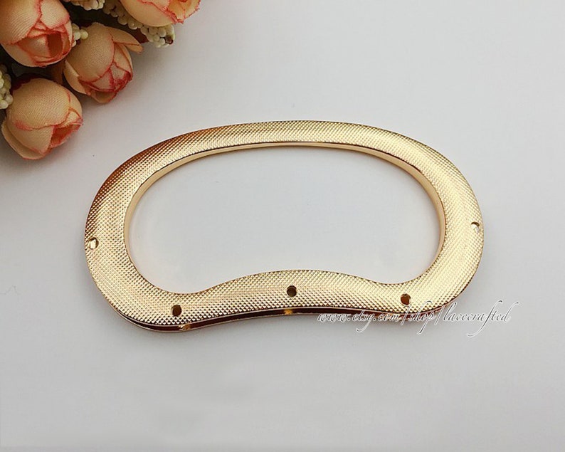 1 Pair Light Golden Metal Handbag Handle Oval Bag Handle Metal Etsy