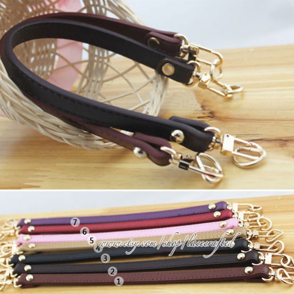 1pc 12inch*1.2cm Replacement Handle Short Purse handle purse strap bag leather handle purse leather strap bag handle with Light Golden clasp