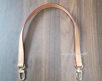 1 st. 1,8 cm brett ljusaprikosfärgat neonfärgat topphandtag i vachettaläder, äkta läder, reservhandtag till väska