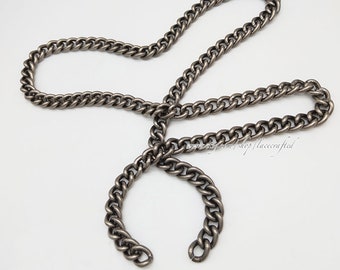 1 pc 13mm Vintage Silvery Gunmetal Silvery Chain Replacement Bag Purse Strap Cross body Replace Chain strap without clasp g